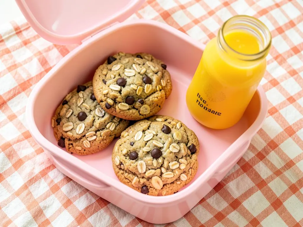 Galletas de plátano y avena acompañadas de jugo natural