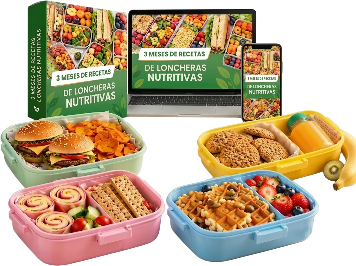 Ebook 3 Meses de Recetas de Loncheras Nutritivas junto a su versión digital